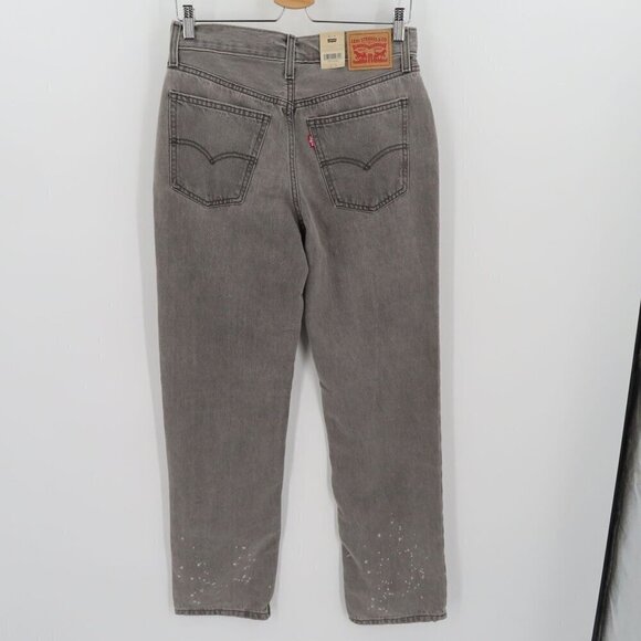 Levis Womens 27 Low Pro Straight Leg Mid Rise Gray Bleached Denim Jeans NEW - Picture 6 of 12